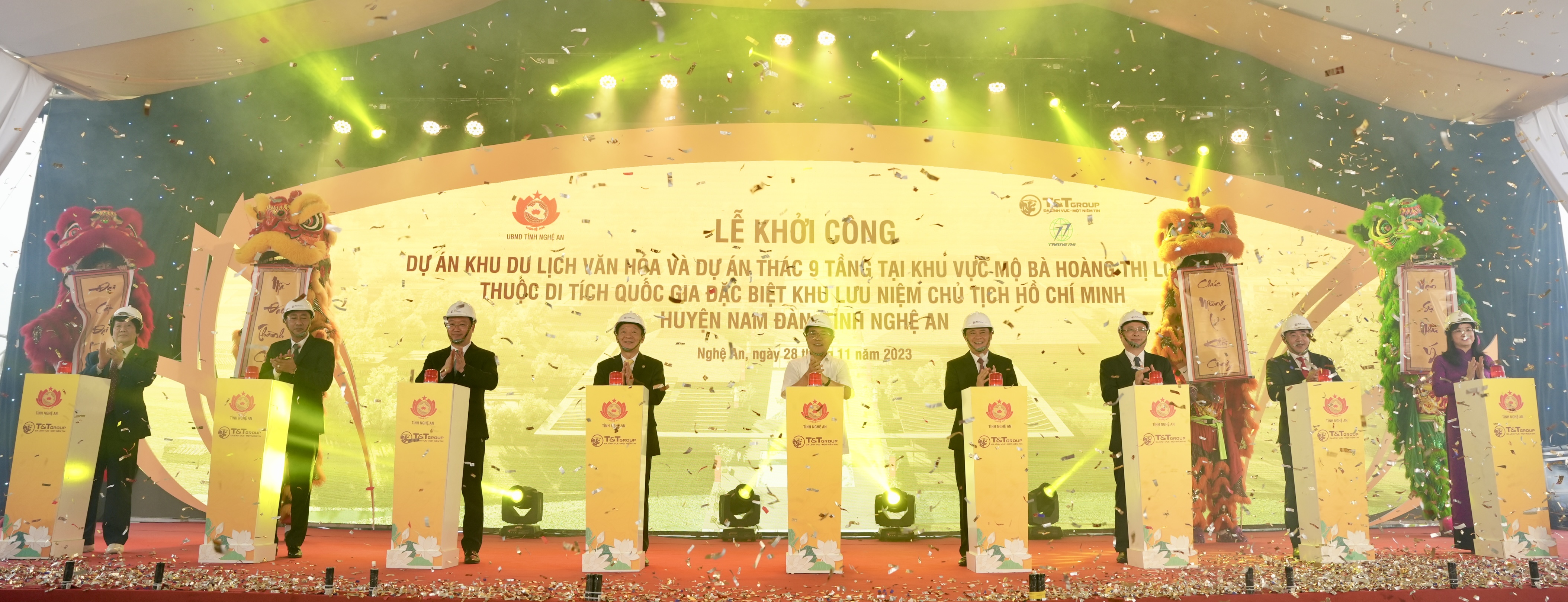 Vừa qua, UBND tỉnh Nghệ An v&agrave; T&T Group đ&atilde; khởi c&ocirc;ng hai dự &aacute;n thuộc Quy hoạch bảo tồn, t&ocirc;n tạo, ph&aacute;t huy gi&aacute; trị Khu lưu niệm Chủ tịch Hồ Ch&iacute; Minh tại Nam Đ&agrave;n, Nghệ An.