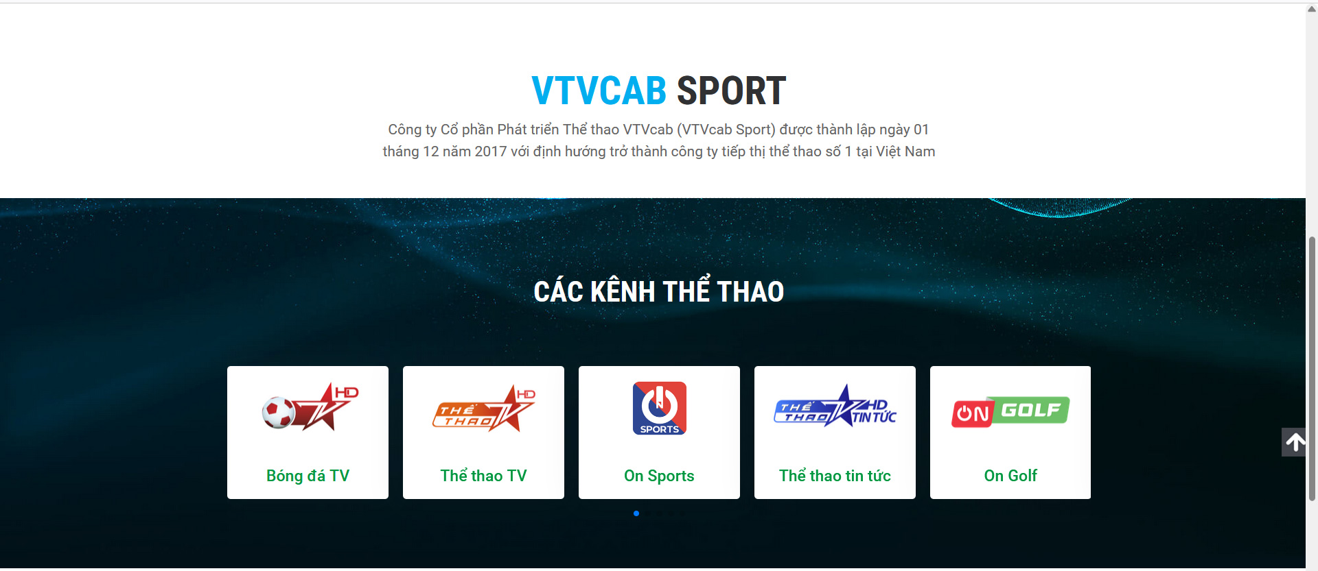 Trang web của Công ty PG88 hơn 2,1 triệu thành viên Thể thao VTVcab.