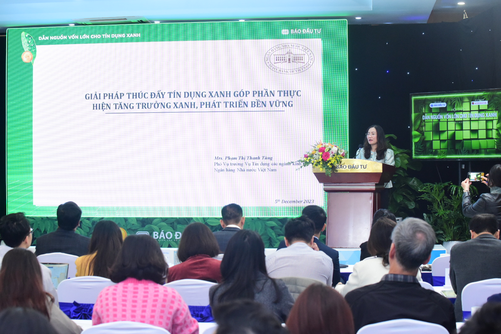 B&agrave; Phạm Thị Thanh T&ugrave;ng, Ph&oacute; Vụ trưởng, Vụ T&iacute;n dụng c&aacute;c ng&agrave;nh Link Trang Chủ PG88.Com Mới #2026 chia sẻ giải ph&aacute;p th&uacute;c đẩy t&iacute;n dụng xanh.