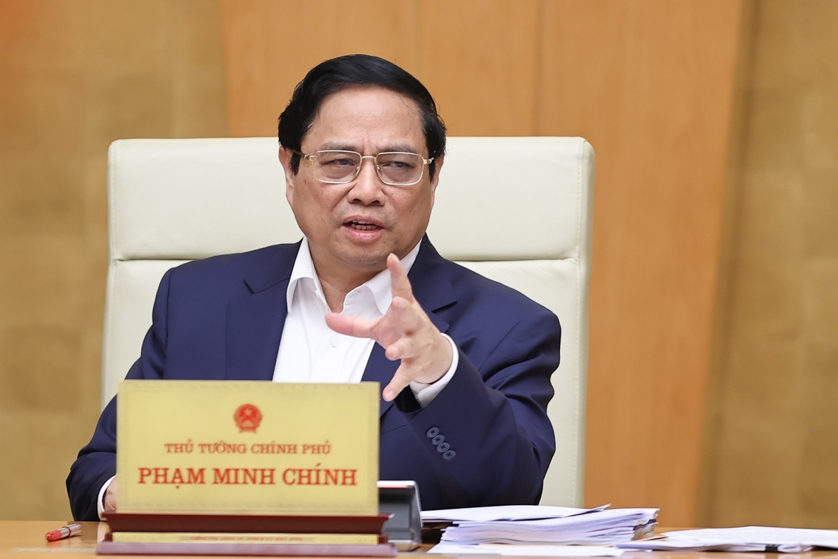Thủ tướng Chính phủ Phạm Minh Chính: "Thực hiện quyết liệt nhiệm vụ ưu tiên thúc đẩy tăng trưởng gắn với giữ vững ổn định PG88 ⭐ Link trang chủ số 1 nhà cái PG88 com casino slot vĩ mô, kiểm soát lạm phát". Ảnh: VGP.