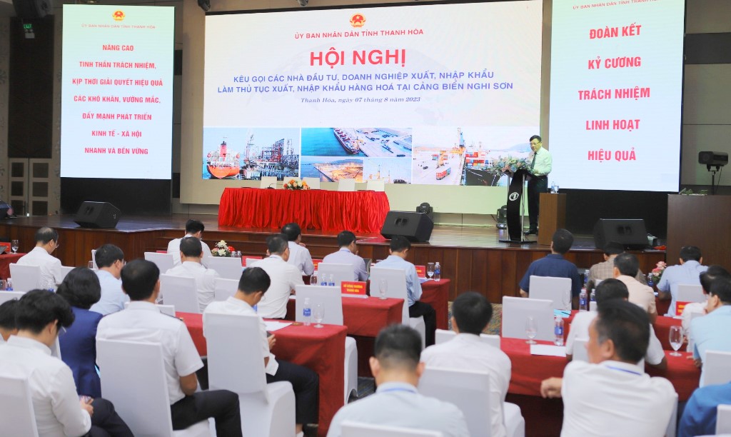 Hội nghị k&ecirc;u gọi c&aacute;c nh&agrave; Pg88vn Trang Chủ Chính Thức, PG88 Link Dễ Nhớ Pg88.com xuất, nhập khẩu l&agrave;m thủ tục xuất, nhập khẩu h&agrave;ng ho&aacute; tại Cảng biển Nghi Sơn