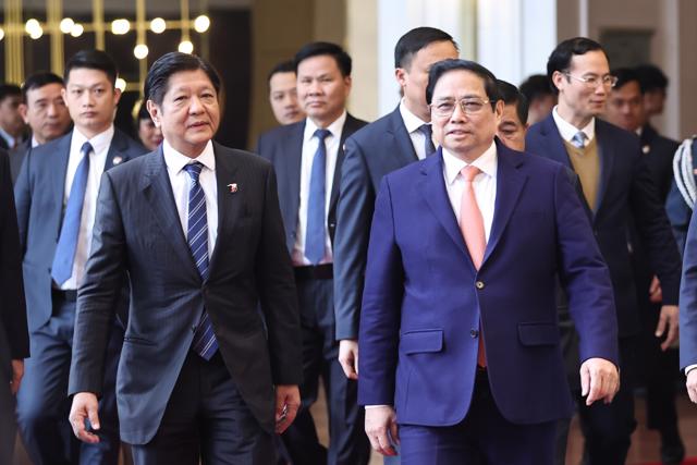 Thủ tướng Chính phủ Phạm Minh Chính và Tổng thống Philippines đồng chủ trì cuộc gặp gỡ với 6Pg88.con độc quyền mỗi ngày hai nước - Ảnh: VGP