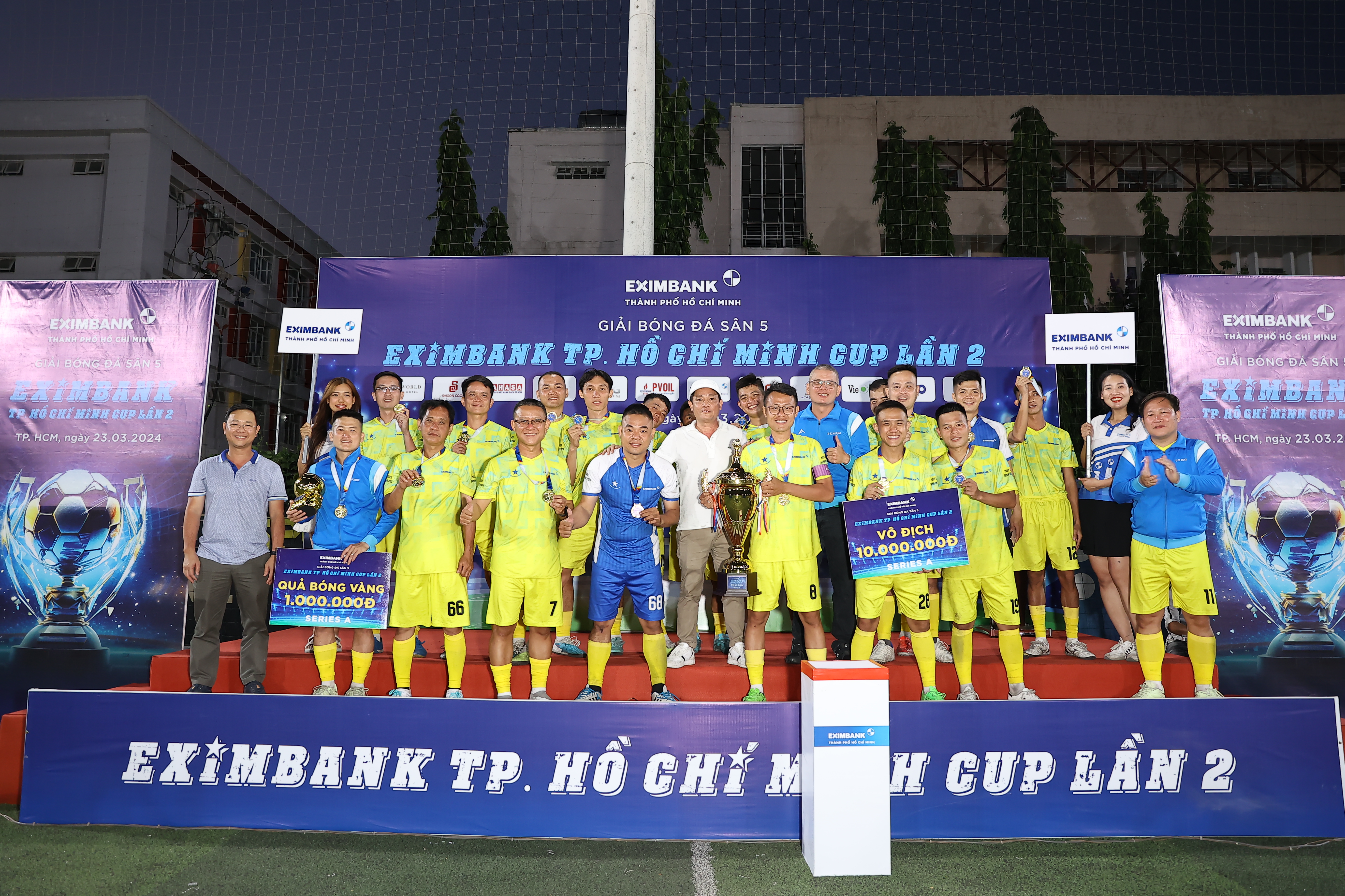Đội v&ocirc; dịch b&oacute;ng đ&aacute; C&uacute;p Eximbank TP.HCM năm 2024 (Serie A): Eximbank TP.HCM.