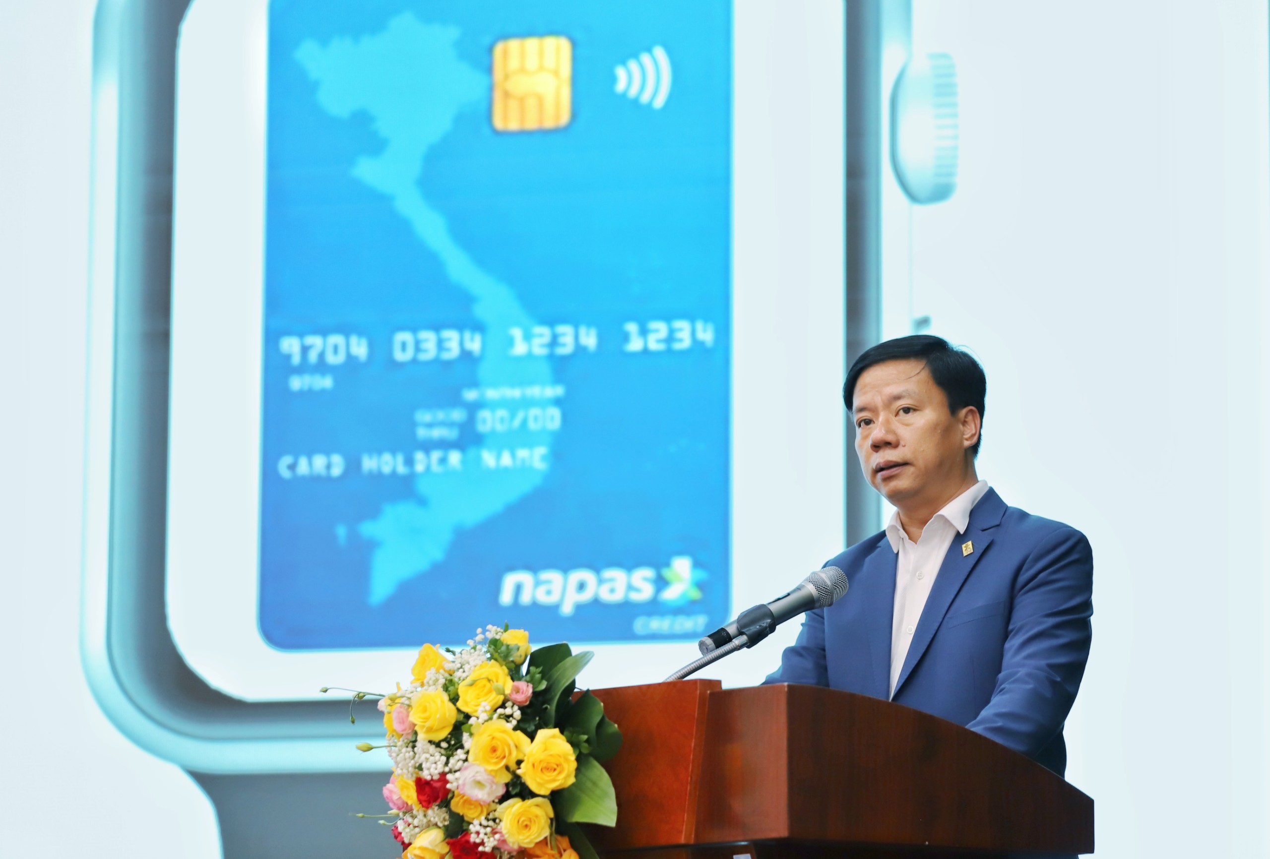 &Ocirc;ng Nguyễn Quang Minh, Tổng gi&aacute;m đốc NAPAS, chia sẻ về dư địa ph&aacute;t triển thẻ t&iacute;n dụng nội địa.
