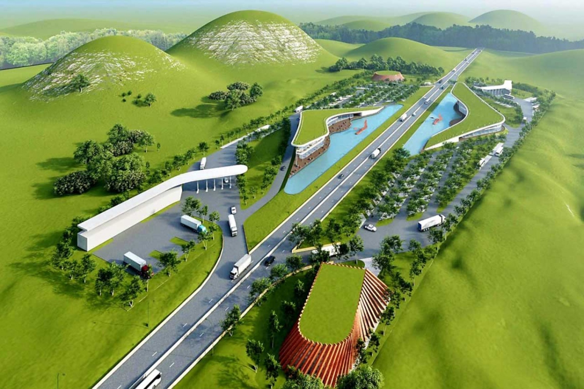 Mô hình một trạm dừng nghỉ trên tuyến cao tốc Bắc - Nam. (Ảnh minh họa)