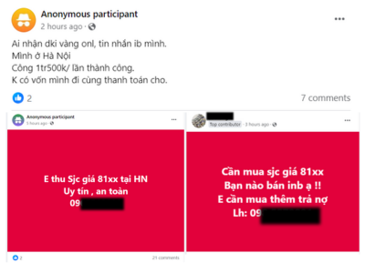 Hoạt động xếp h&agrave;ng, mua b&aacute;n v&agrave;ng diễn ra tại c&aacute;c hội nh&oacute;m tr&ecirc;n mạng x&atilde; hội.&nbsp;