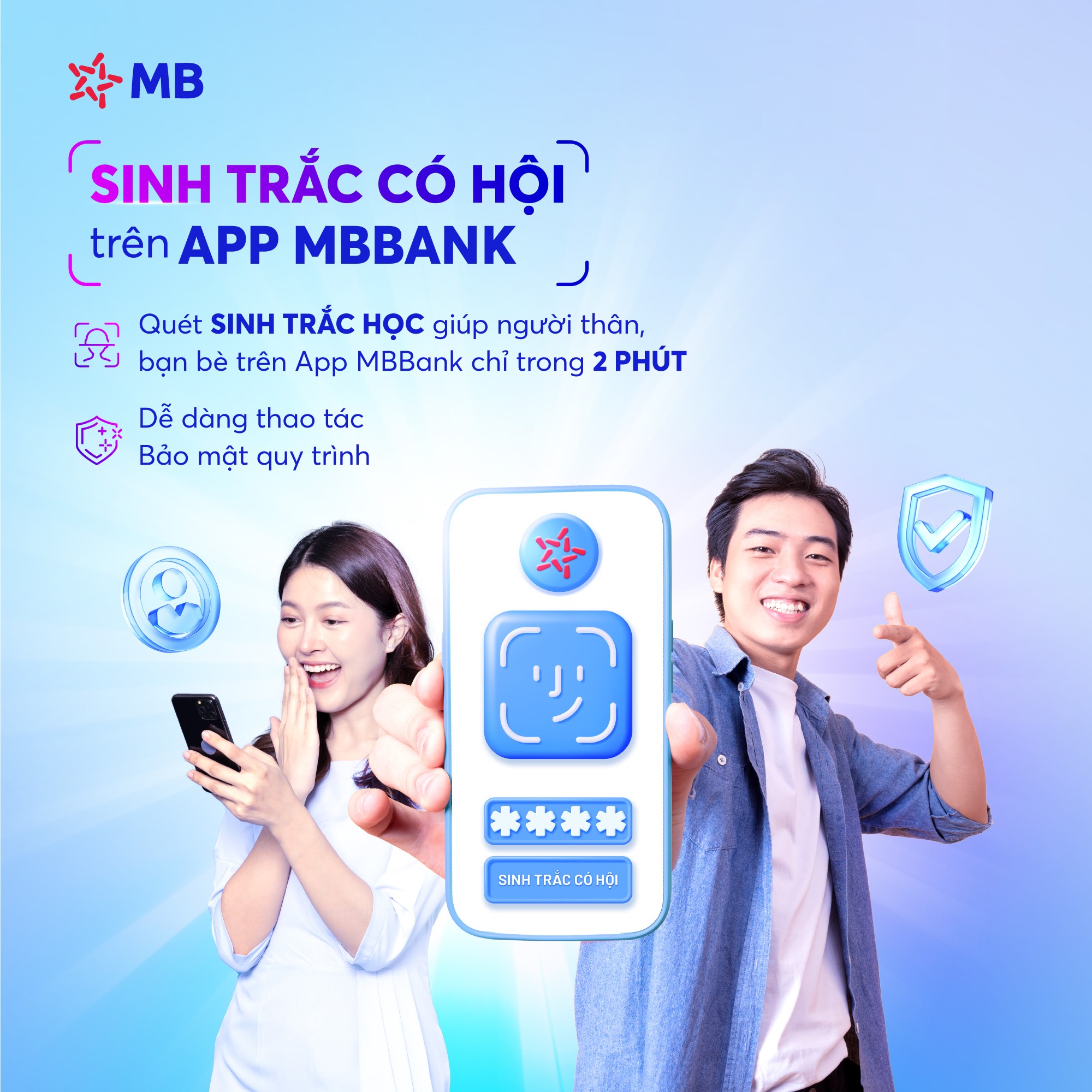 Giải ph&aacute;p &ldquo;Sinh trắc c&oacute; hội&rdquo; từ MB mang đến trải nghiệm x&aacute;c thực sinh trắc học nhanh ch&oacute;ng, thuận tiện.