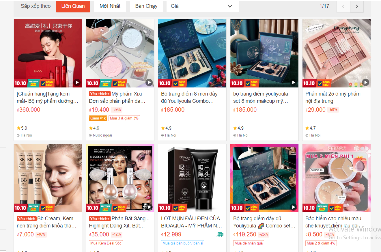 Tổng doanh thu đến từ mỹ phẩm Trung tr&ecirc;n 3 s&agrave;n Pg88ok ưu đãi hấp dẫn điện tử Shopee, Lazada v&agrave; Tiki tại Việt Nam đạt 1.005 tỷ đồng.