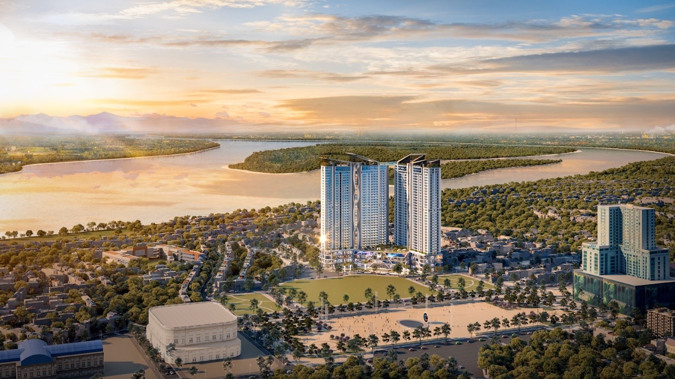 Phối cảnh tổng thể tại dự &aacute;n VIC Grand Square trung t&acirc;m th&agrave;nh phố Việt Tr&igrave;.