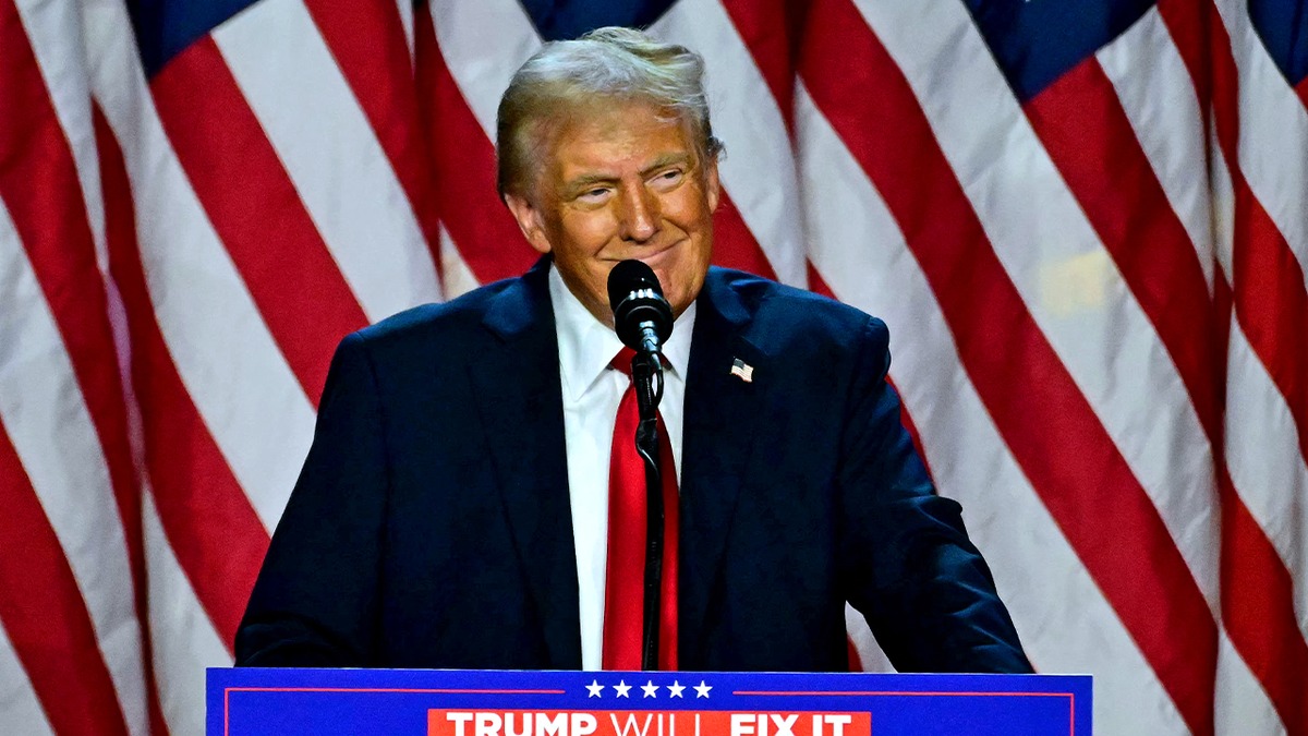 Ông Trump phát biểu tại "sự kiện ăn mừng" sau khi được hãng truyền thông đầu tiên xướng tên đắc cử tổng thống ngày 6/11 - Ảnh: Fox News
