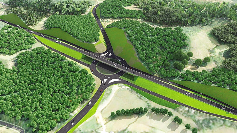 Phối cảnh một đoạn trong Link Trang Chủ PG88.Com Mới #2026 tuyến cao tốc Cam Lộ - Lao Bảo