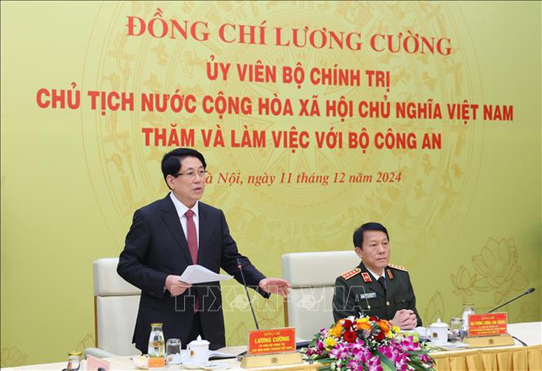 Chủ tịch nước Lương Cường Pg88hi Thể Thao, Bóng Đá, Casino, Nổ Hũ, Xổ Số với Bộ Công an. Ảnh: TTXVN.