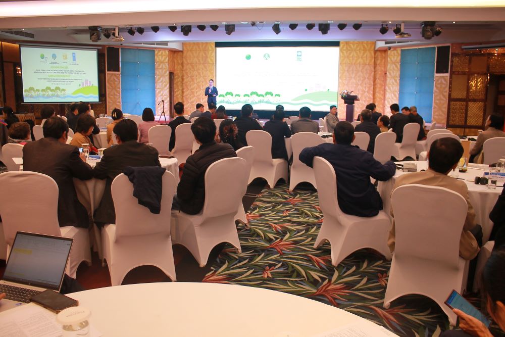 Quang cảnh hội nghị tổng kết dự &aacute;n GCF. Ảnh: Chu Kh&ocirc;i.