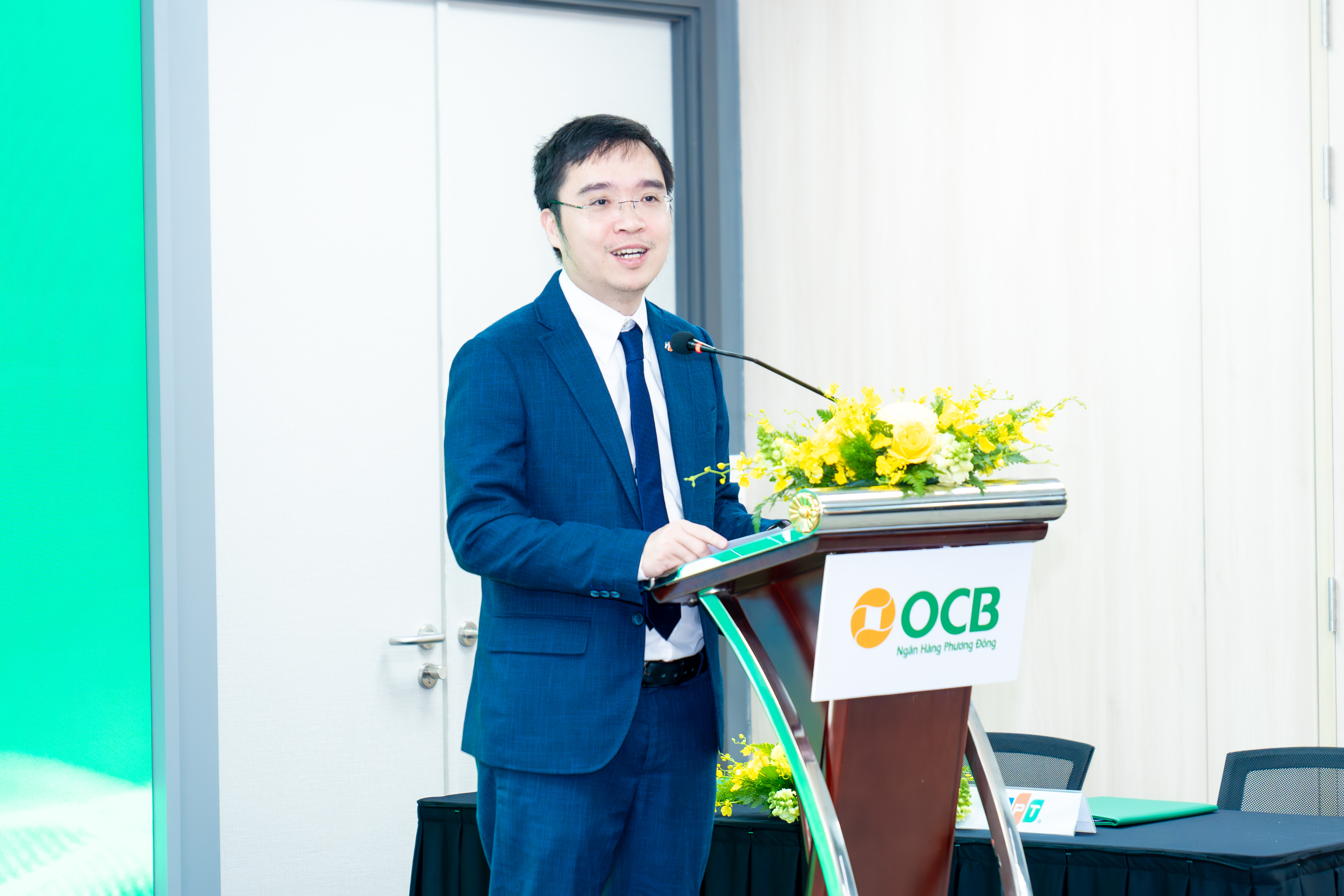 &Ocirc;ng Nguyễn Ho&agrave;ng Minh - Tổng gi&aacute;m đốc FPT IS, Tập đo&agrave;n FPT ph&aacute;t biểu tại sự kiện.