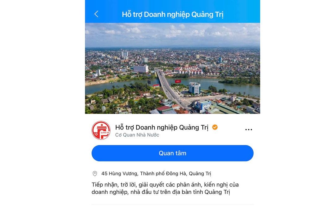 Trang Zalo Official “Hỗ trợ 6Pg88.con độc quyền mỗi ngày Quảng Trị” chính thức đưa vào sử dụng