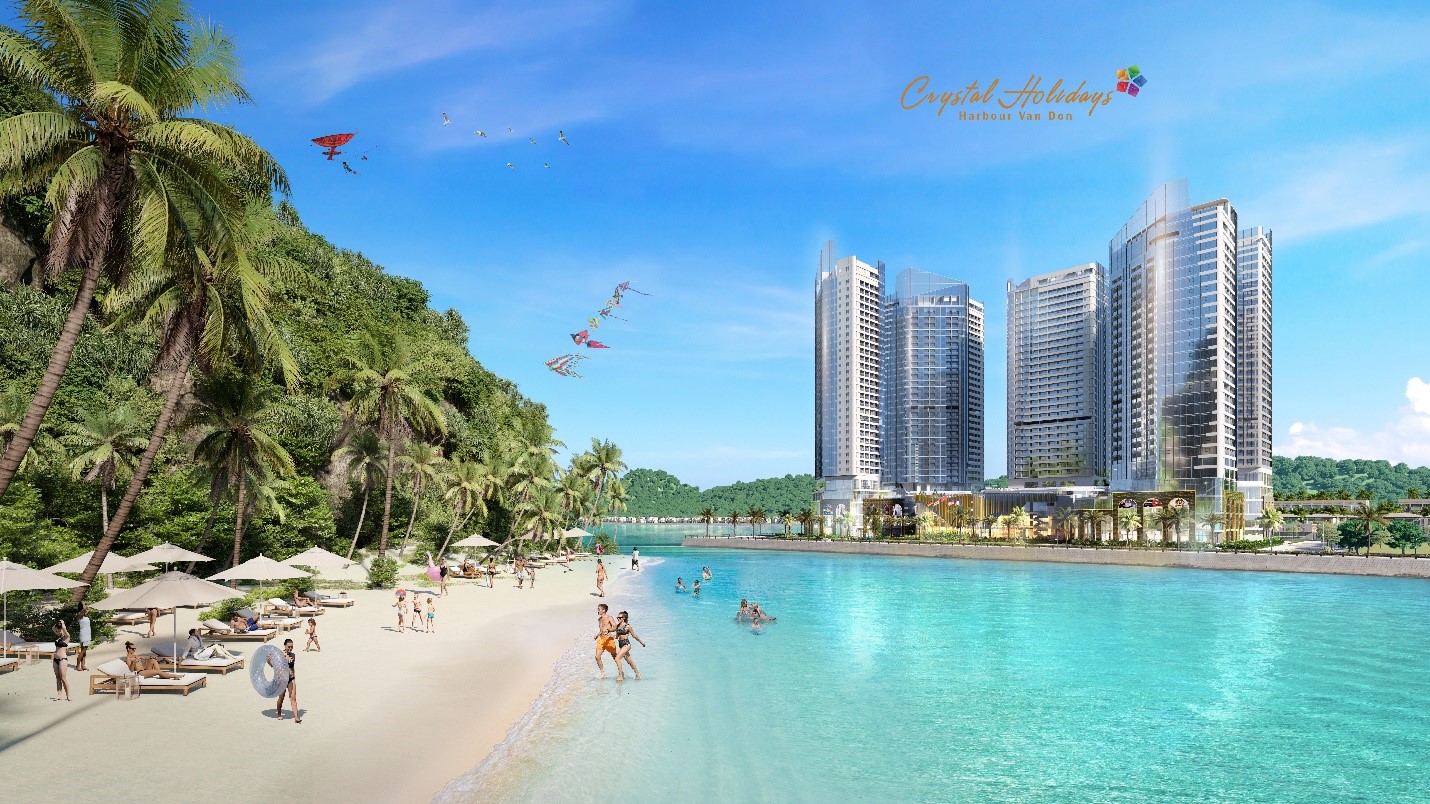 Tổ hợp nghỉ dưỡng 5 sao Crystal Holidays Harbour Vân Đồn sở hữu hai mặt Vịnh Bái Tử Long, được ví như “Thế giới trong lòng di sản”.