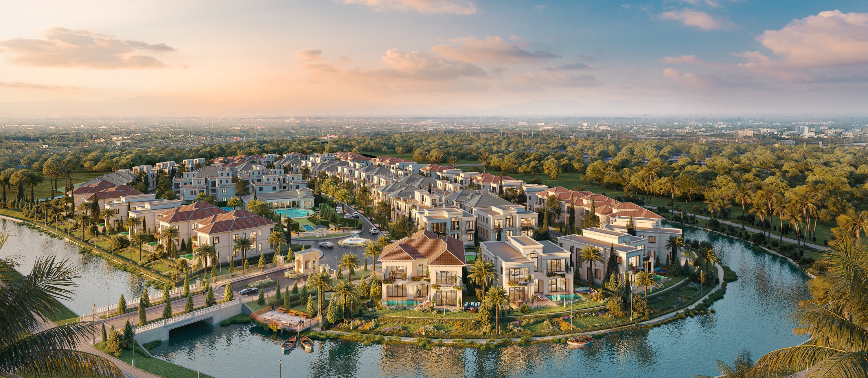 Park Village sở hữu địa th&ecirc;́ như &ldquo;&ocirc;́c đảo&rdquo; giữa Waterpoint.