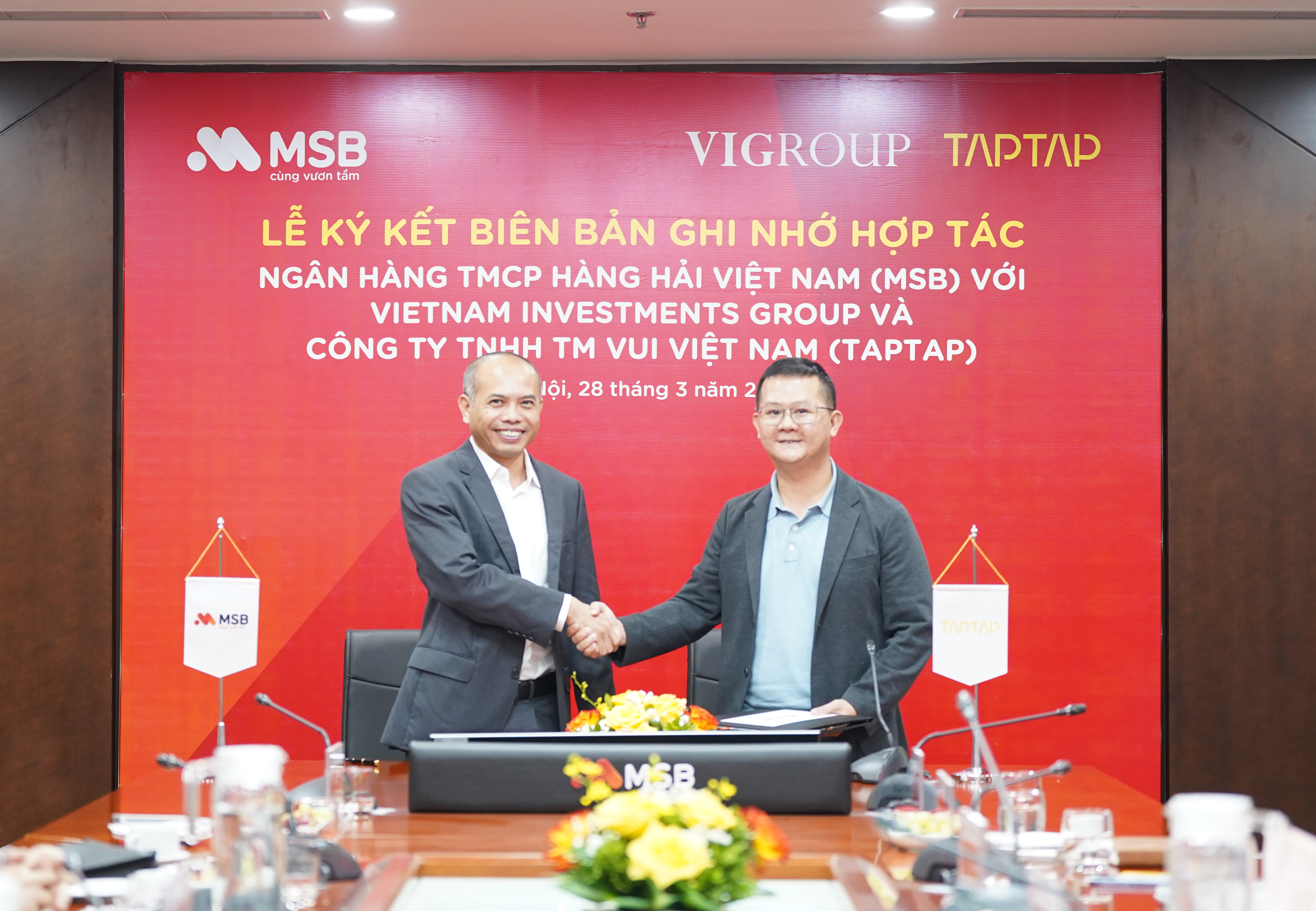 Đại diện MSB v&agrave; TAPTAP ch&iacute;nh thức hợp t&aacute;c, mở ra cơ hội n&acirc;ng cao trải nghiệm kh&aacute;ch h&agrave;ng.