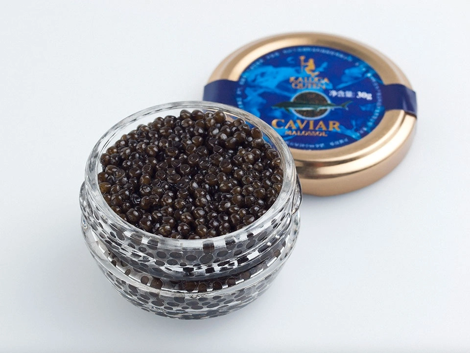 Một lọ trứng c&aacute; muối Kaluga Queen, được sản xuất tại Hồ Vạn Đảo, Trung Quốc.&nbsp;