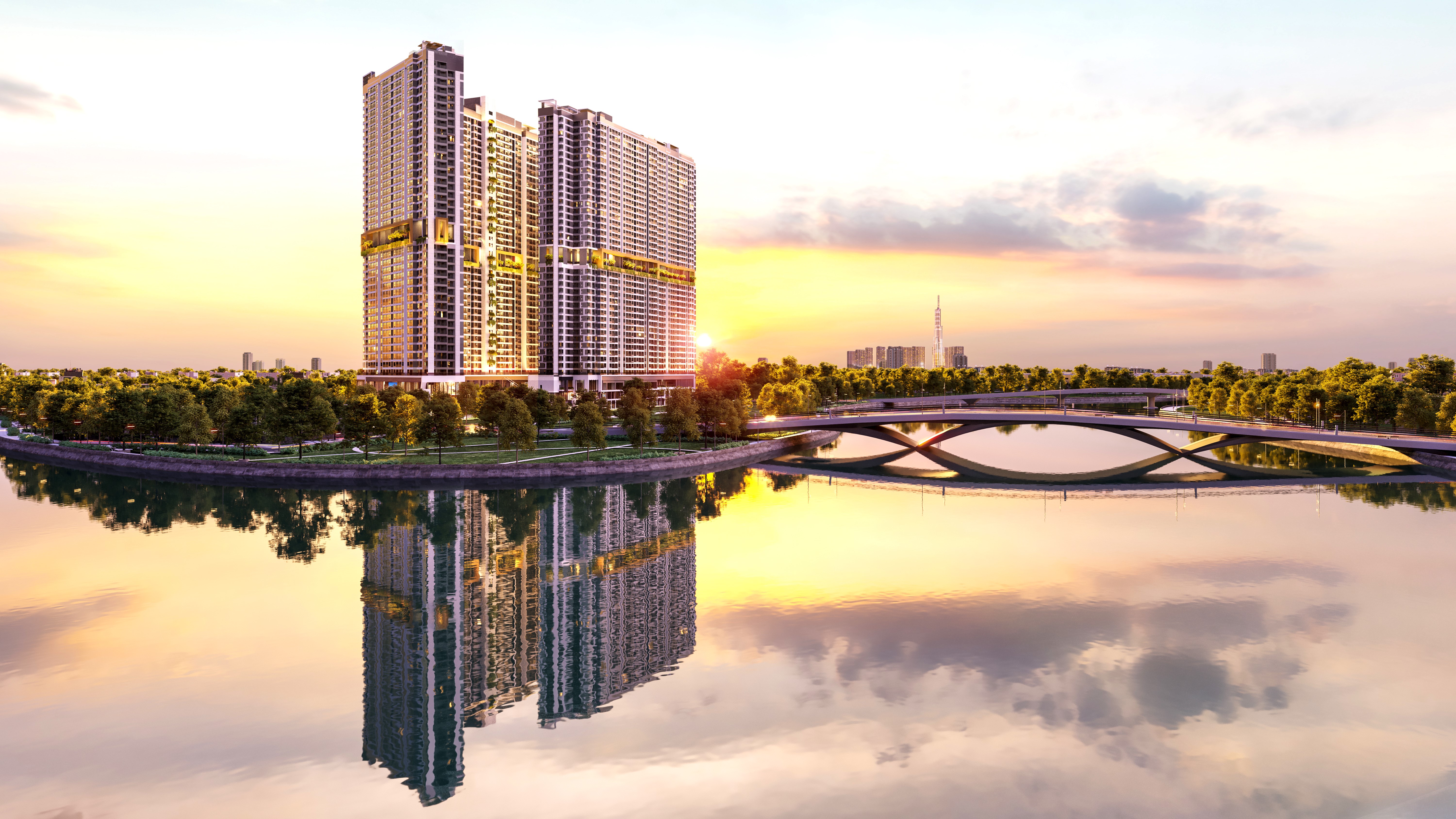 Phối cảnh khu phức hợp The Gi&oacute; Riverside.
