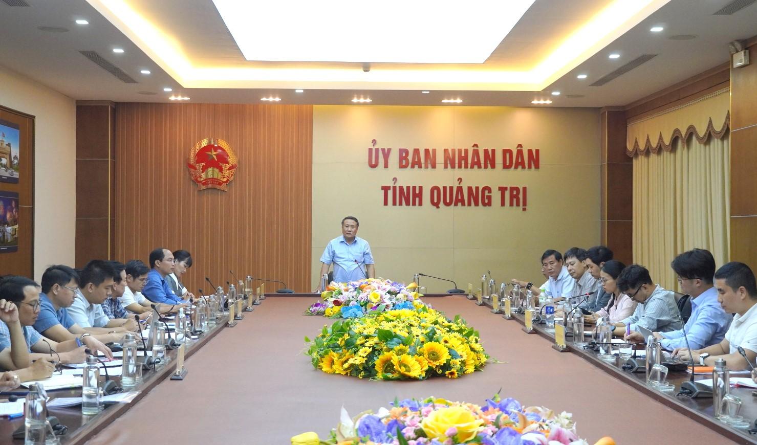 Quyền Chủ tịch UBND tỉnh Quảng Trị H&agrave; Sỹ Đồng&nbsp; ph&aacute;t biểu tại buổi l&agrave;m việc với đại diện li&ecirc;n danh nh&agrave; Pg88vn Trang Chủ Chính Thức dự &aacute;n
