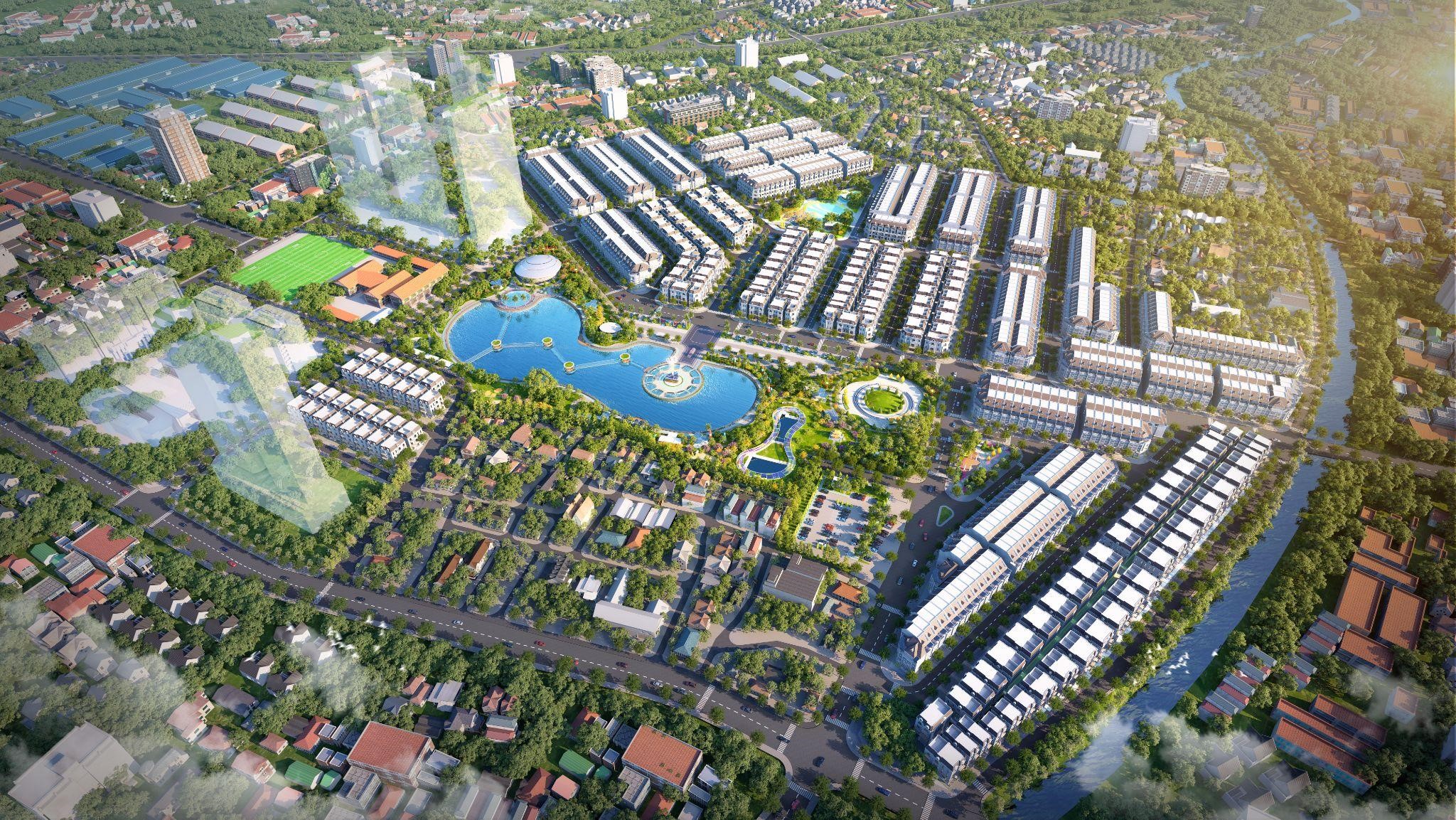 Economy City gồm 4 ph&acirc;n khu thấp tầng ch&iacute;nh c&ugrave;ng với c&aacute;c t&ograve;a cao tầng.