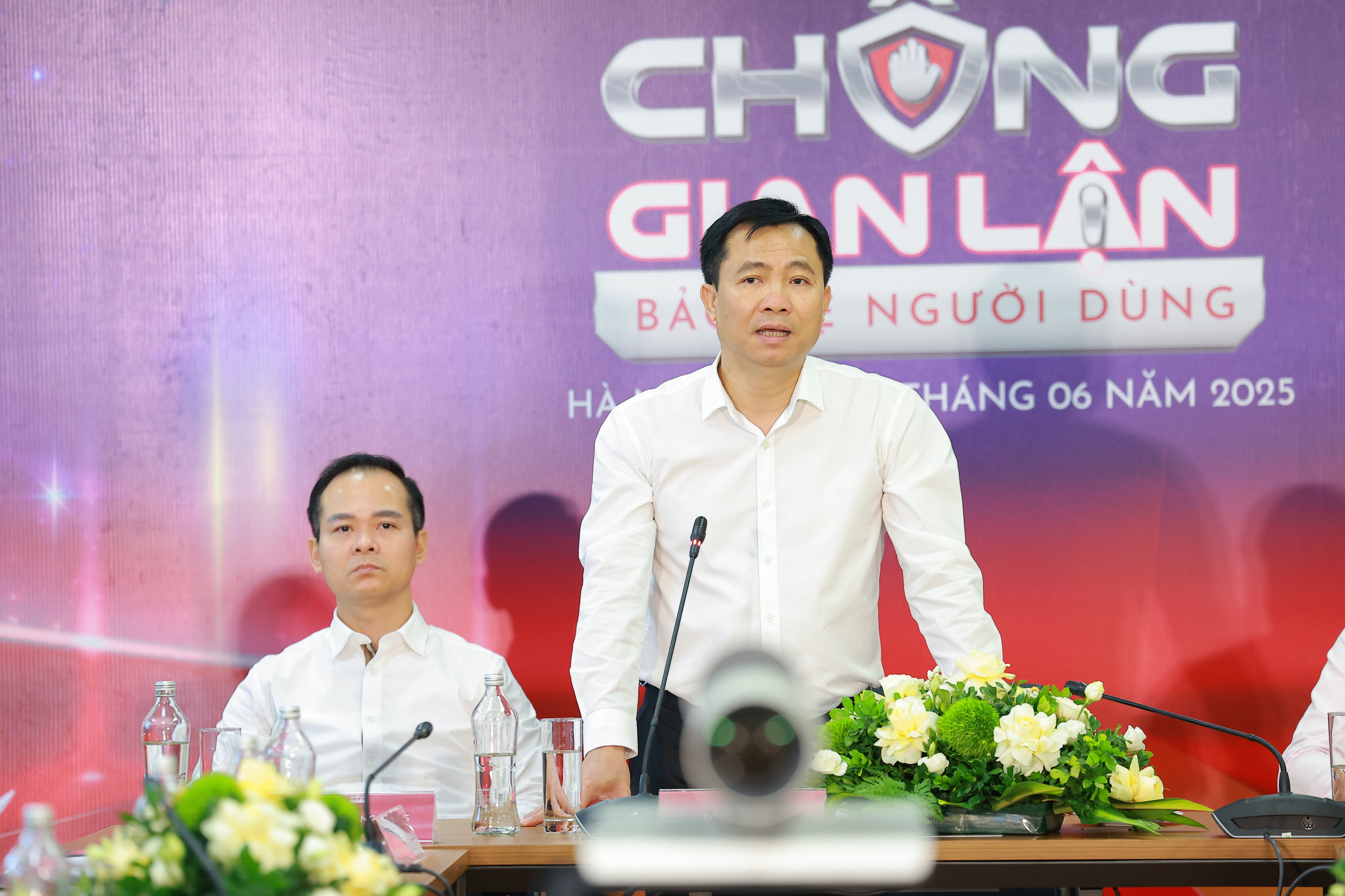 &Ocirc;ng Đỗ Thanh Hải, Ph&oacute; gi&aacute;m đốc VTV, Ủy vi&ecirc;n Ban Chỉ đạo 389 Quốc gia, Th&agrave;nh vi&ecirc;n Tổ c&ocirc;ng t&aacute;c 950 của Thủ tướng Ch&iacute;nh phủ ph&aacute;t biểu tại sự kiện.