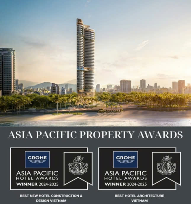 Nobu Danang được vinh danh tại hạng mục về thiết kế v&agrave; kiến tr&uacute;c tại giải thưởng Asia Pacific Property Awards.