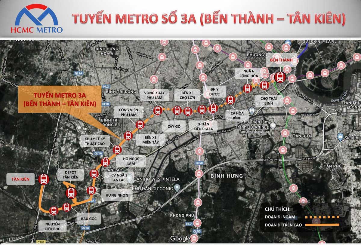Toàn cảnh tuyến Metro 3A.