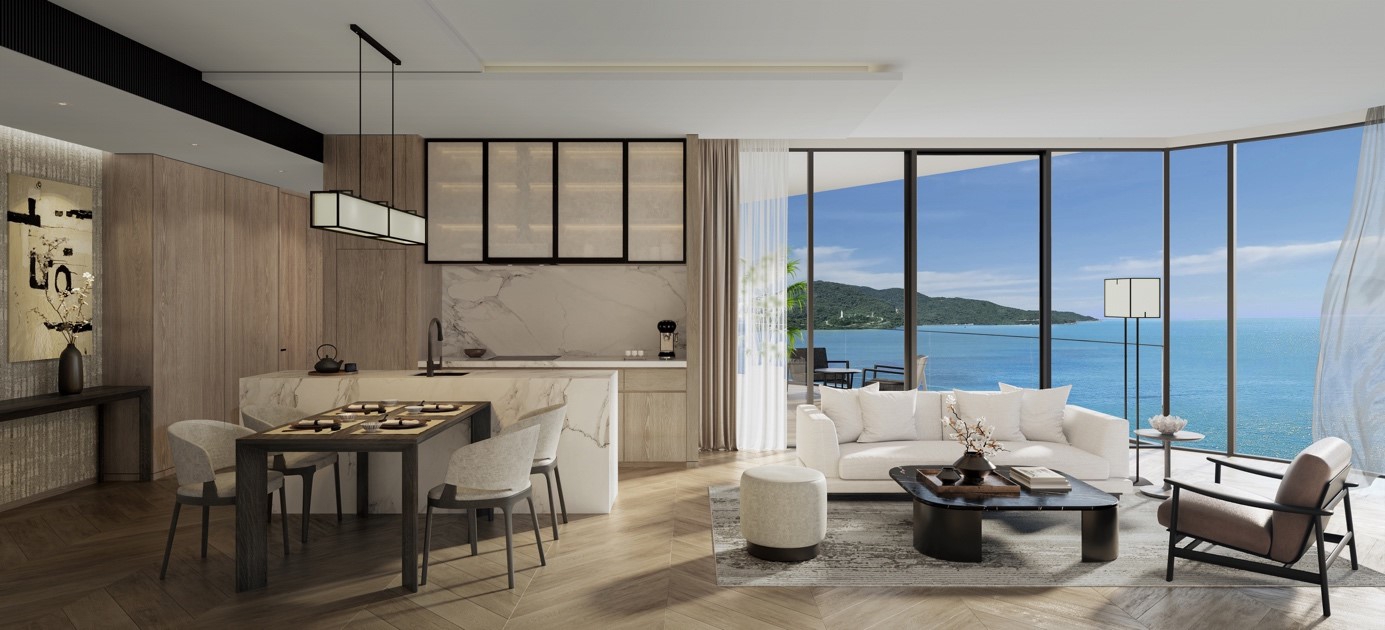 Nobu Danang &ldquo;đ&oacute;ng khung&rdquo; thi&ecirc;n nhi&ecirc;n th&agrave;nh bức tranh thủy mặc sống động treo ngay trong tư gia của c&aacute;c nh&agrave; sưu tầm.