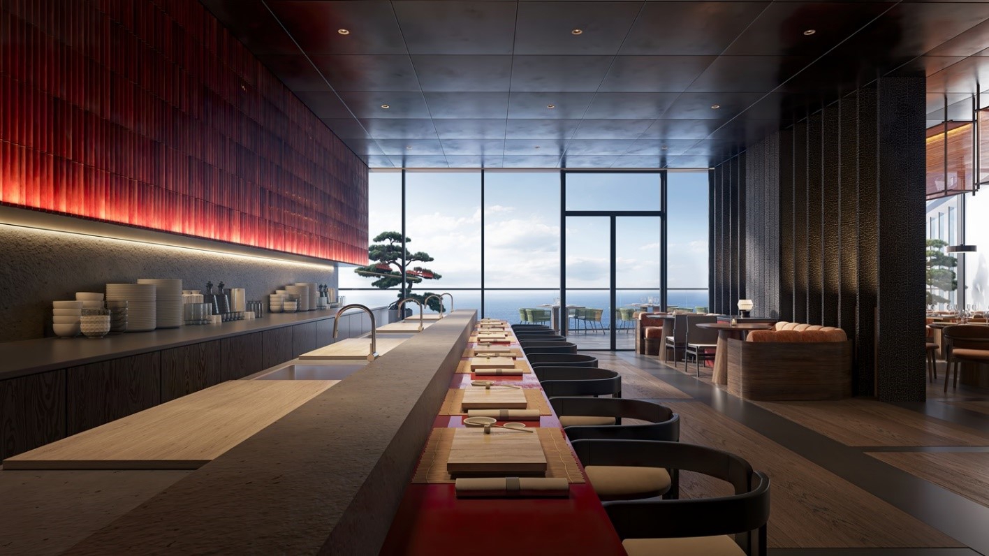 Nobu Danang c&ograve;n sở hữu nh&agrave; h&agrave;ng Nobu &ldquo;view&rdquo; biển cao nhất thế giới, nơi chuẩn mực fine dining được n&acirc;ng l&ecirc;n tầm biểu tượng.