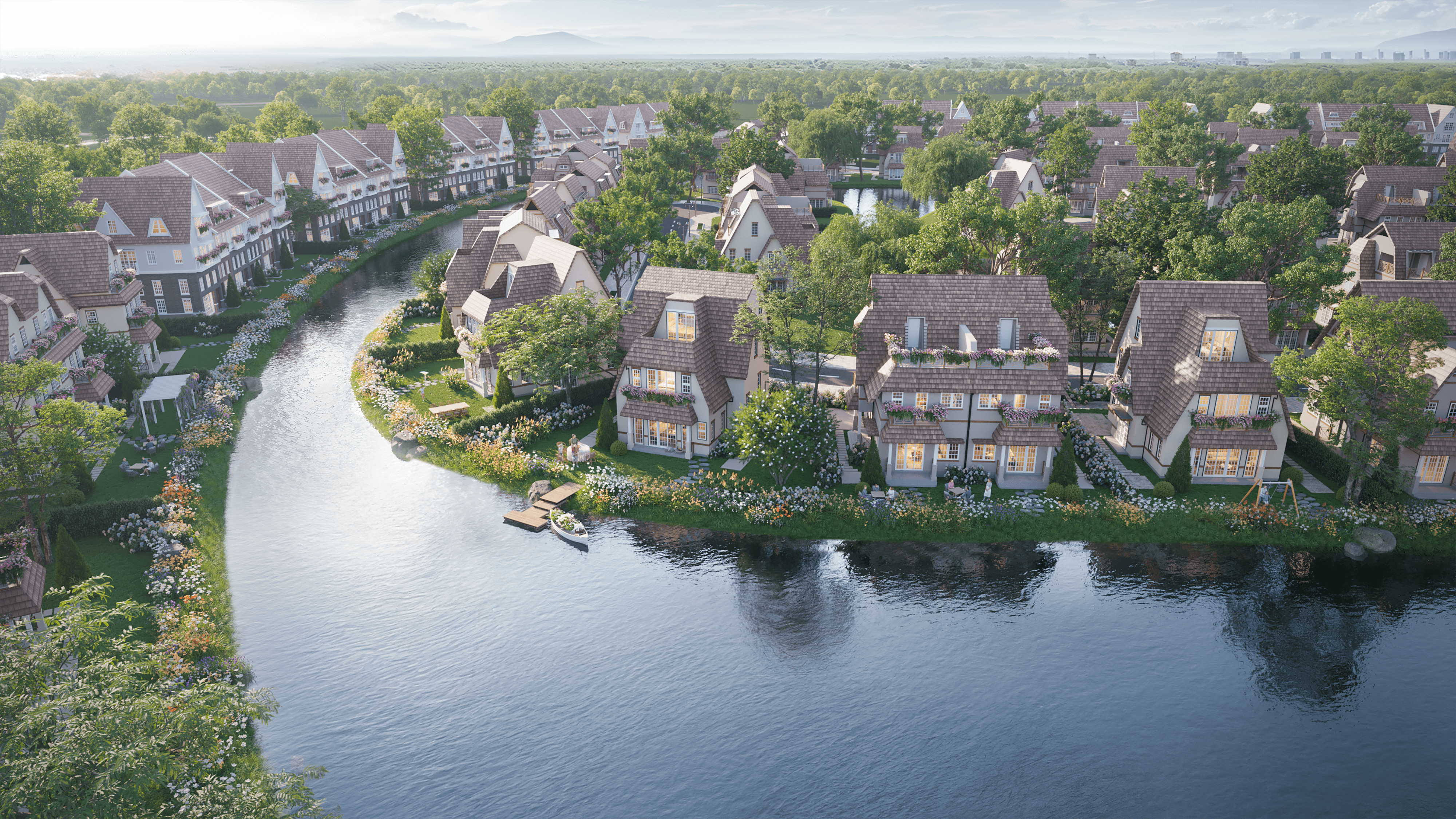 Đảo Ch&acirc;u &Acirc;u, Eco Central Park - biệt thự compound định danh của nh&agrave; gi&agrave;u xứ Nghệ.
