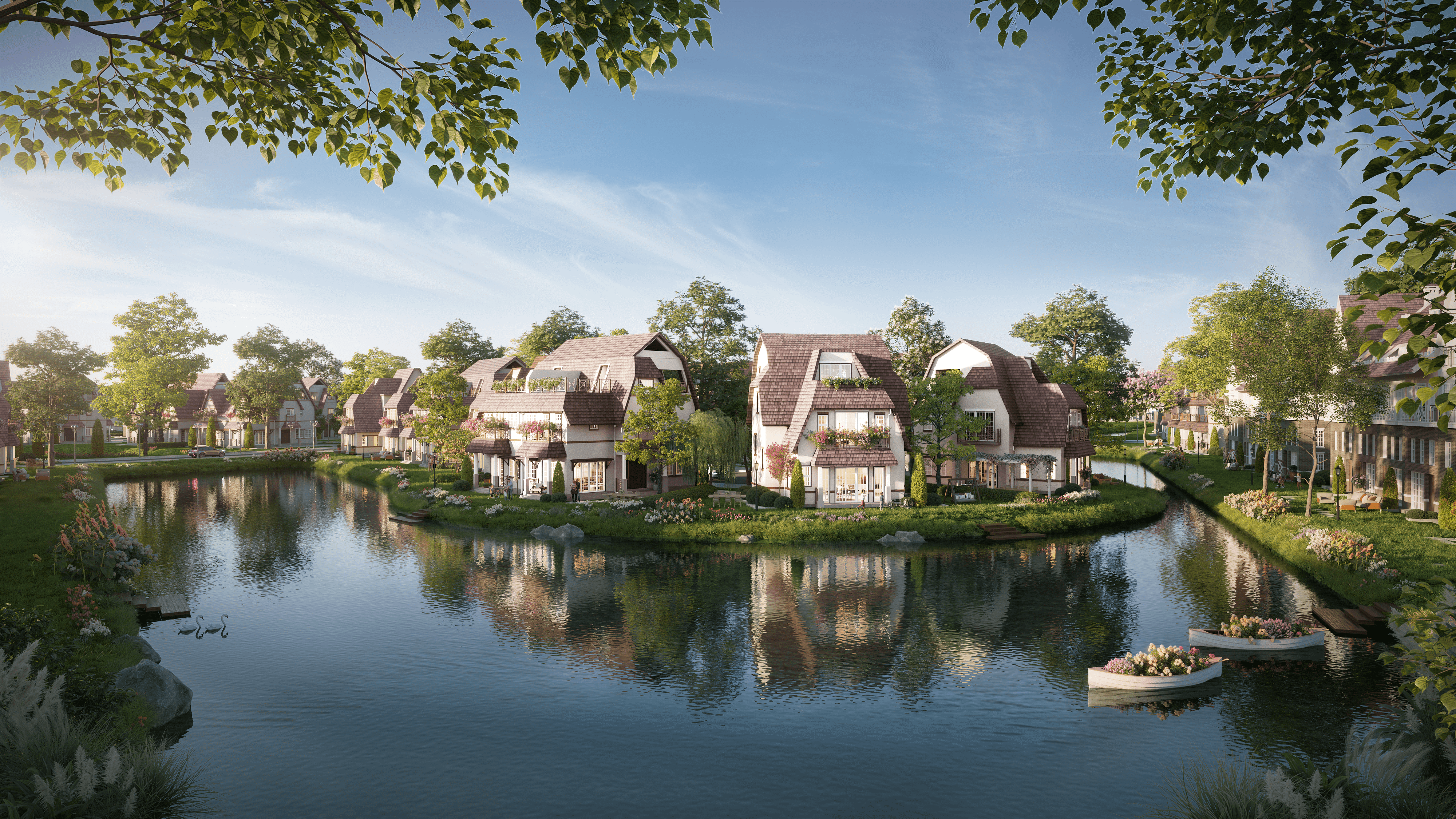Mỗi m2 x&acirc;y dựng tại Đảo Ch&acirc;u &Acirc;u sẽ c&oacute; 2m2 mặt nước tương ứng.