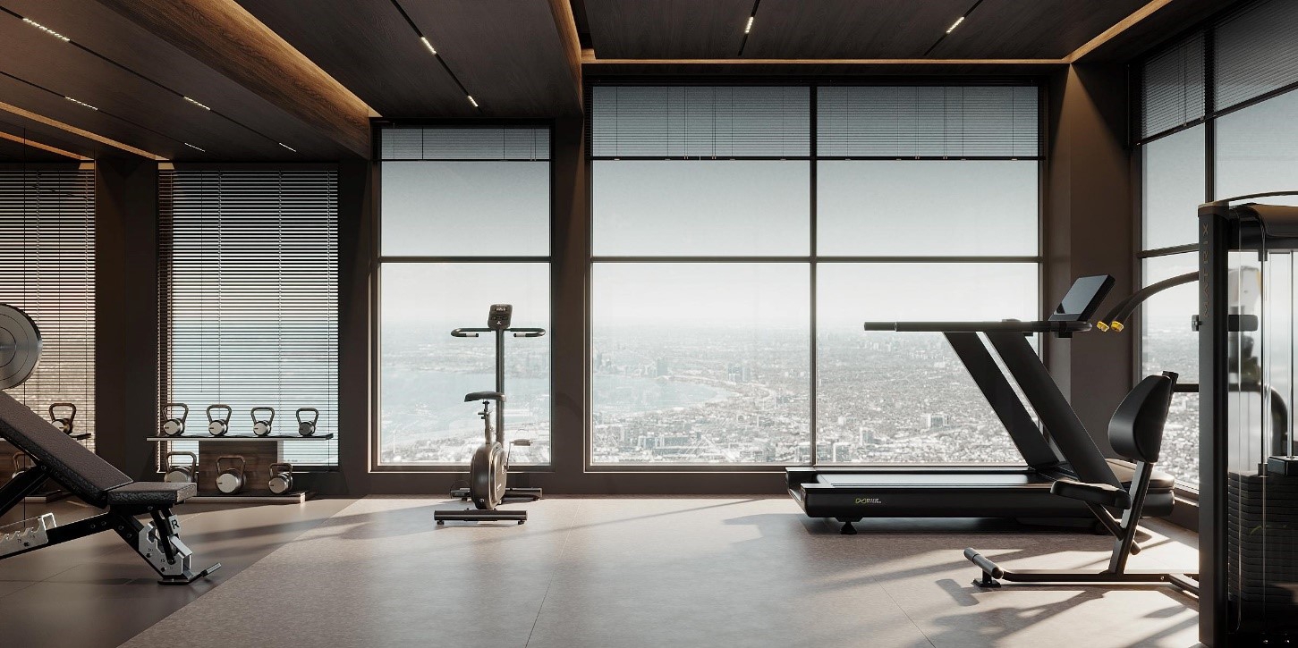 Tầm nh&igrave;n triệu đ&ocirc; nh&igrave;n từ ph&ograve;ng tập Gym ri&ecirc;ng tư của cư d&acirc;n The Nelson.