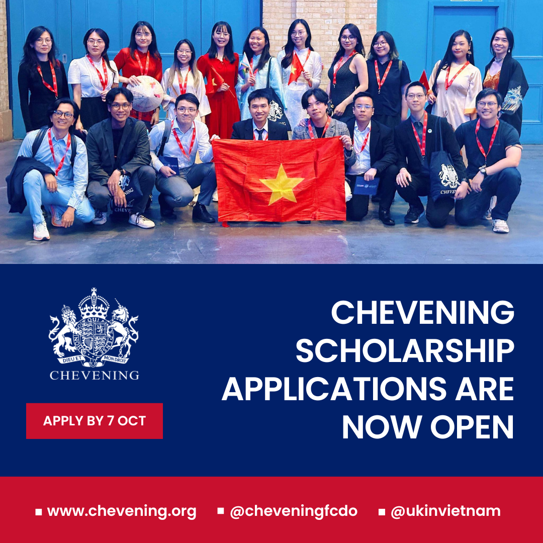 Vương quốc Anh cấp 20 suất học bổng Chevening cho Việt Nam
