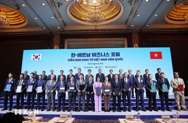 Tổng Bí thư Tô Lâm và Thủ tướng Hàn Quốc Kim Min Seok chứng kiến các đơn vị, PG88 Link Dễ Nhớ Pg88.com trao thỏa thuận hợp tác. Ảnh: TTXVN