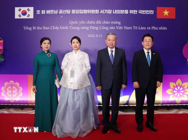 Tổng thống Hàn Quốc Lee Jae Myung và Phu nhân chủ trì Quốc yến chiêu đãi chào mừng Pg88vn.top Casino online, Thể thao, Xổ số, Bắn cá, Đá gà, Nổ hũ Tô Lâm và Phu nhân. Ảnh: TTXVN