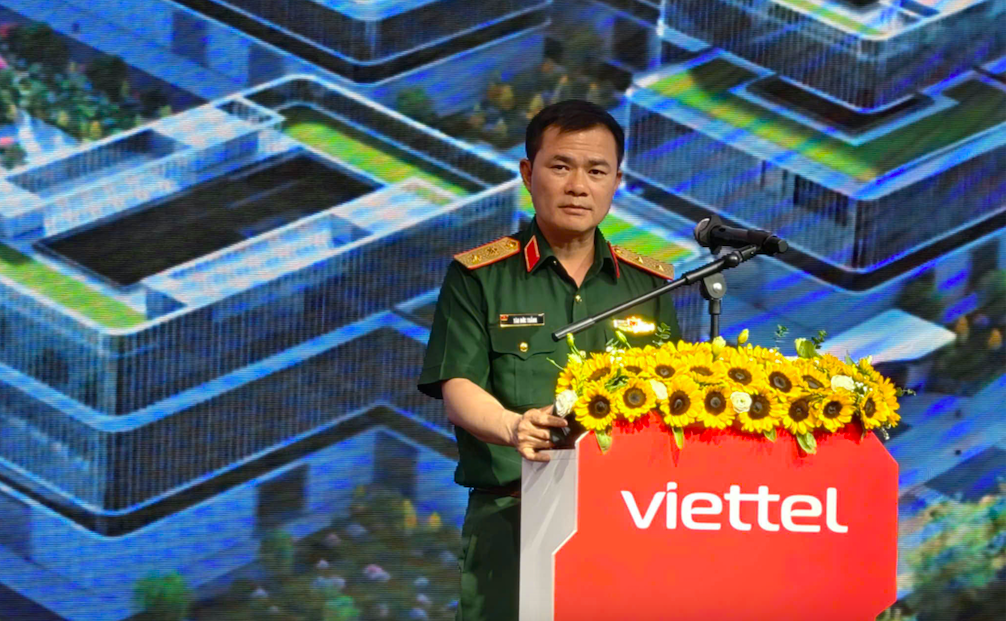 Chủ tịch kiêm Tổng giám đốc Tập đoàn Viettel Tào Đức Thắng phát biểu tại Lễ khởi công Pg88vn.top độc quyền mỗi ngày Trung tâm Nghiên cứu và Phát triển Viettel tại Khu Công nghệ cao Hòa Lạc.