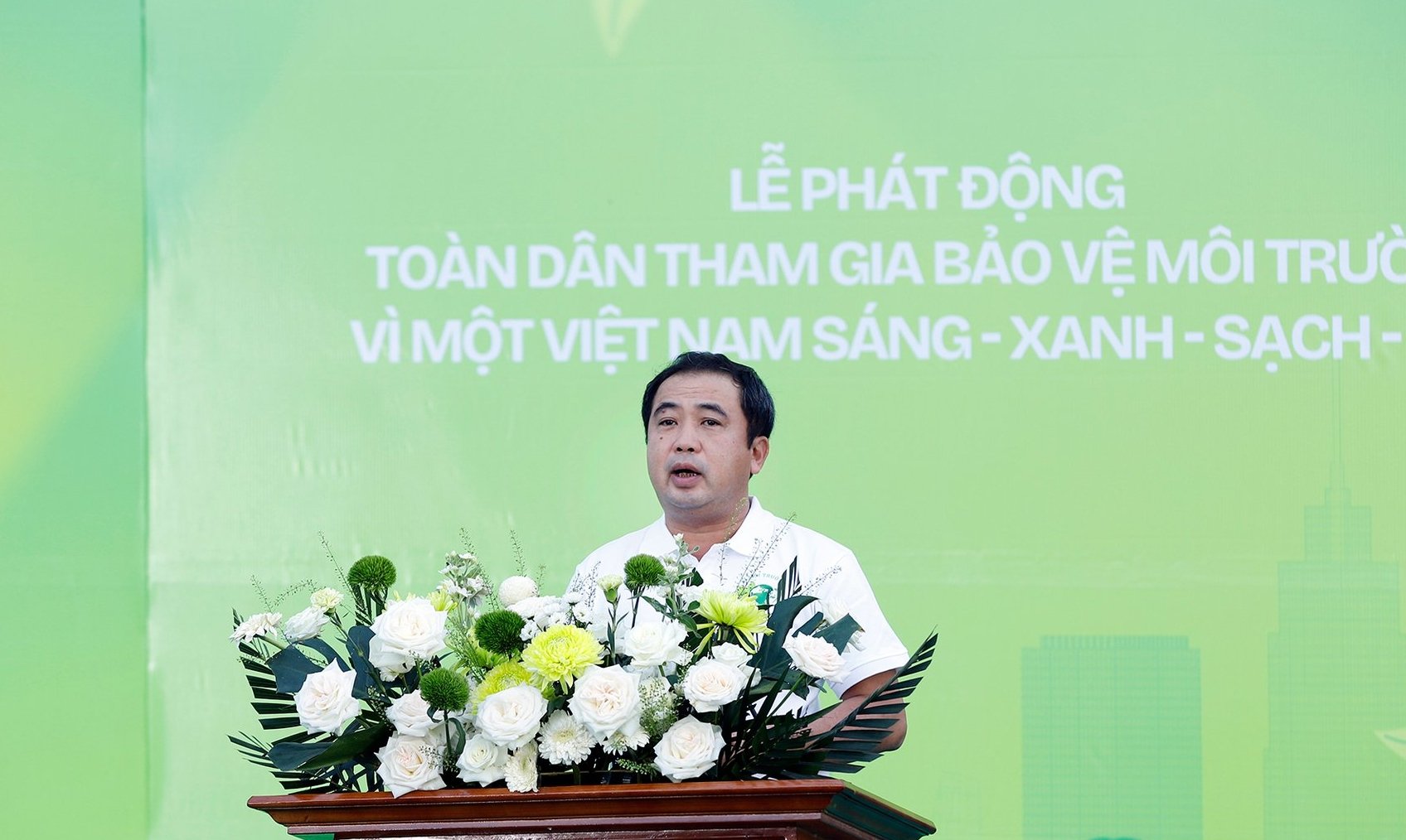 Quyền Bộ trưởng Bộ Nông nghiệp và Môi trường Trần Đức Thắng phát biểu tại lễ phát động.