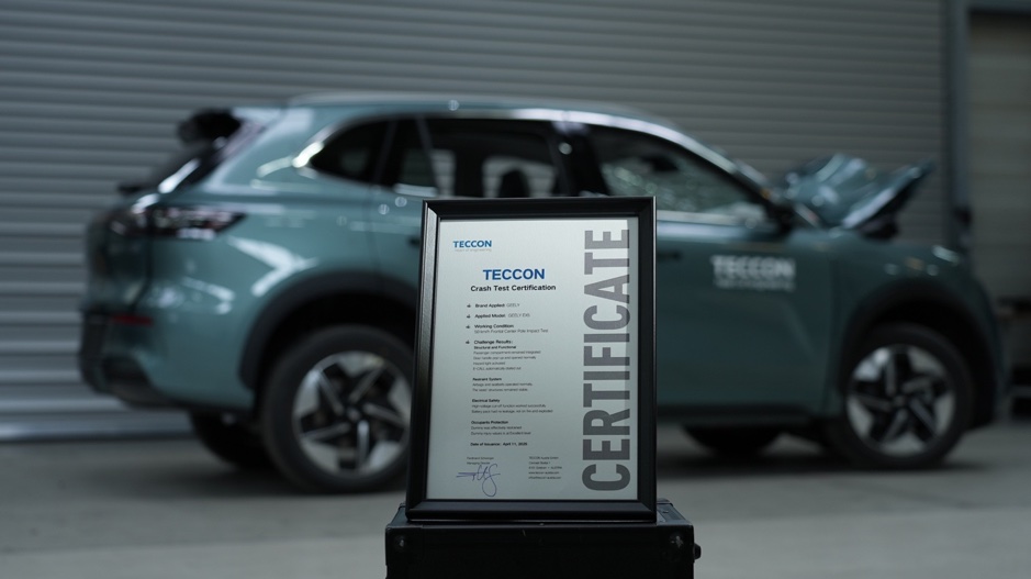 <i>Mới đây nhất, Geely Auto đã thực hiện một bài kiểm tra va chạm và an toàn độc lập và nghiêm ngặt với mẫu xe Geely EX5, được tổ chức tại phòng thí nghiệm TECCON danh tiếng ở Áo — một trung tâm an toàn thụ động được chứng nhận bởi Euro NCAP. Ảnh: Geely.</i>