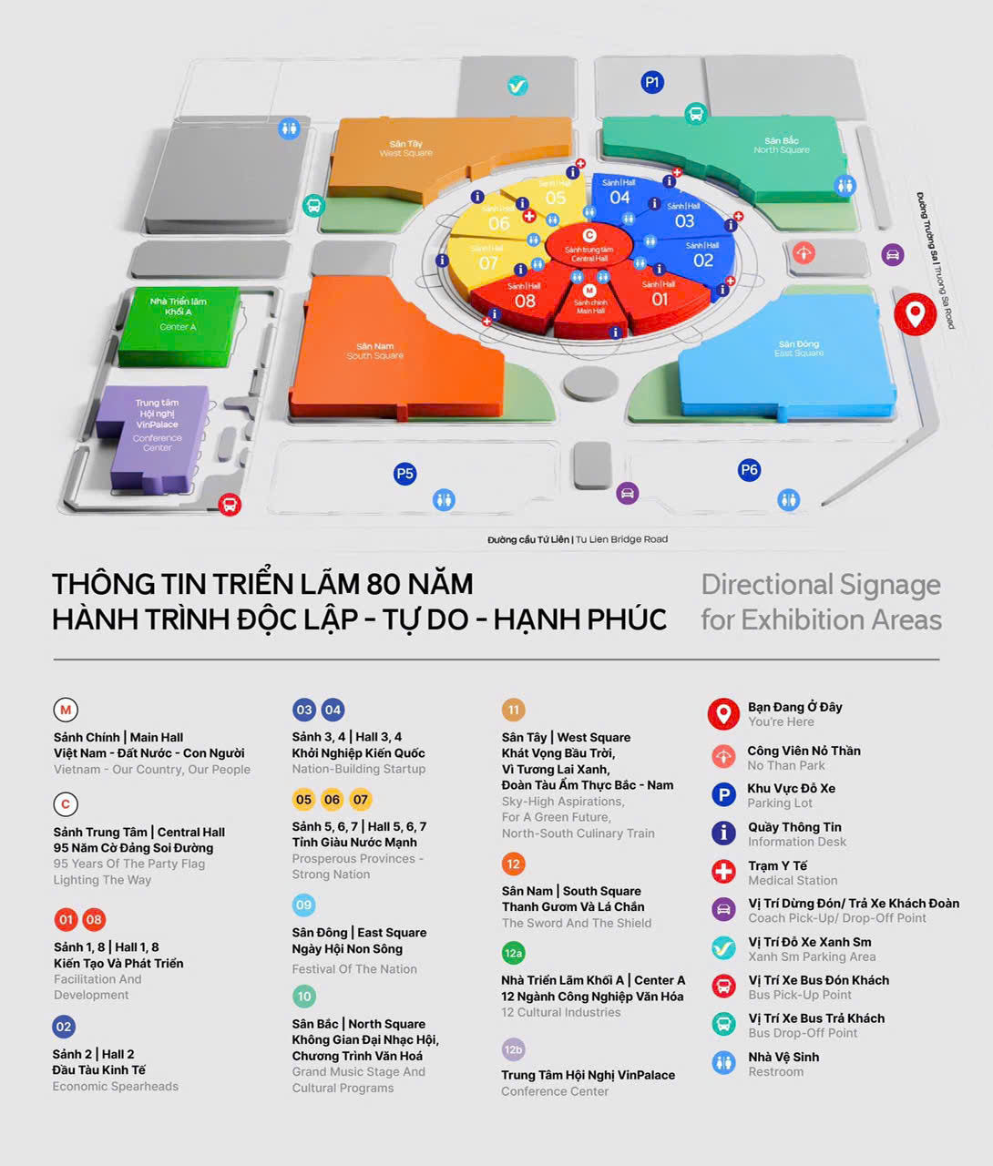 Sơ đồ tham quan Trung tâm triển lãm. Ảnh: BTC.&nbsp;