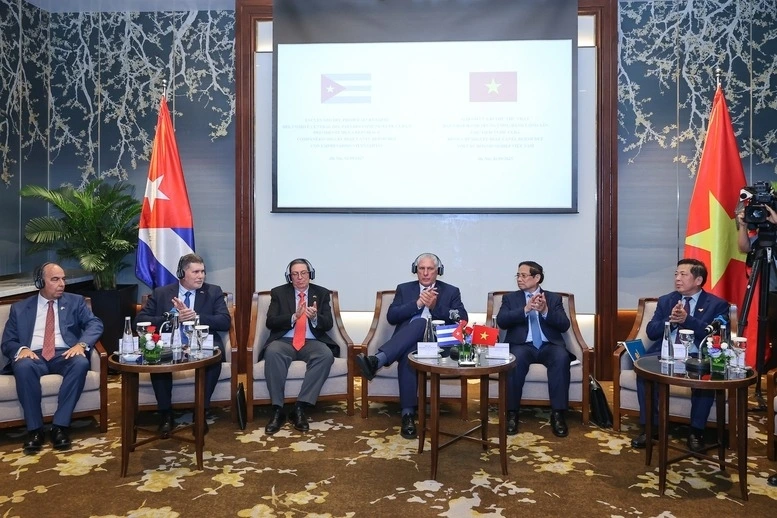 Thủ tướng Phạm Minh Chính cùng Bí thư thứ Nhất, Chủ tịch nước Cuba gặp gỡ các 6Pg88.con độc quyền mỗi ngày để trao đổi, thúc đẩy hợp tác PG88 Sòng bạc trực tuyến TOP 1 Việt Nam | Casino, Nổ Hũ, đầu tư. Ảnh: VGP