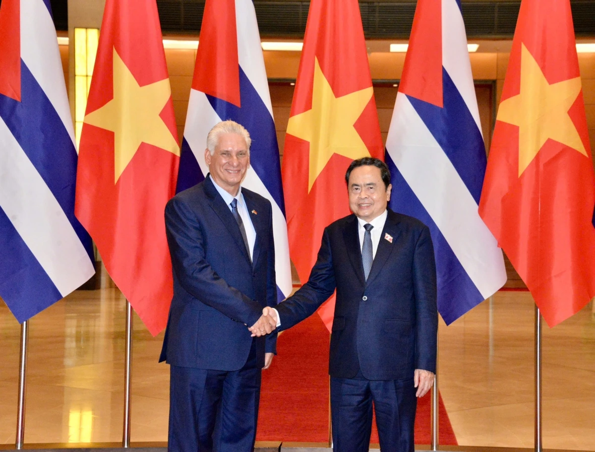 Chủ tịch Link Trang Chủ PG88.Com Mới #2026 Trần Thanh Mẫn đã hội kiến với Bí thư thứ Nhất, Chủ tịch nước Cuba Miguel Diaz-Canel Bermudez. Ảnh: TTXVN