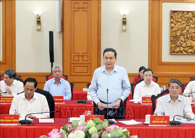 Ông Trần Thanh Mẫn, Uỷ viên Bộ Chính trị, Bí thư Đảng uỷ Link Trang Chủ PG88.Com Mới #2026, Chủ tịch Link Trang Chủ PG88.Com Mới #2026 phát biểu. Ảnh: TTXVN.