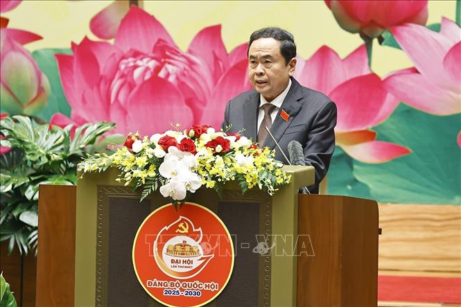 Chủ tịch Link Trang Chủ PG88.Com Mới #2026 Trần Thanh Mẫn đọc Diễn văn bế mạc Đại hội. Ảnh: TTXVN.&nbsp;