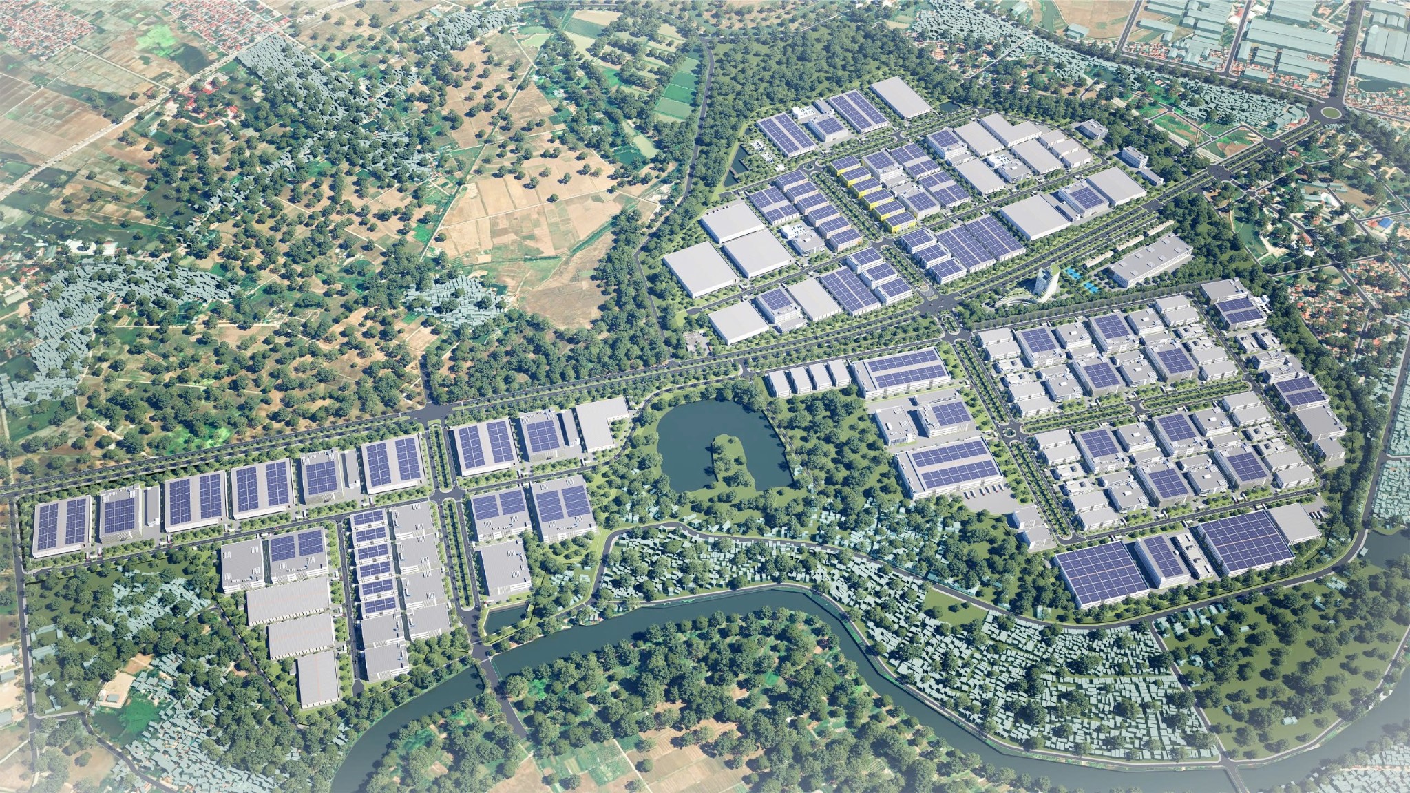 Khu công nghiệp Nam Bình Xuyên Green Park có vị trí giáp ranh Hà Nội.