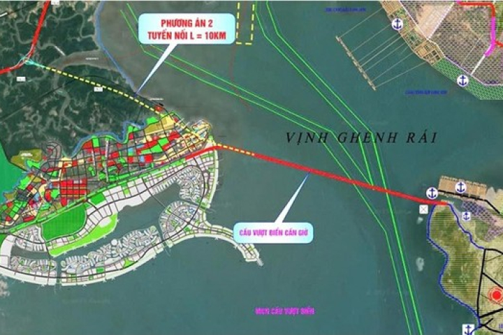 Một phương án làm cầu vượt biển nối Cần Giờ - Vũng Tàu. Ảnh internet