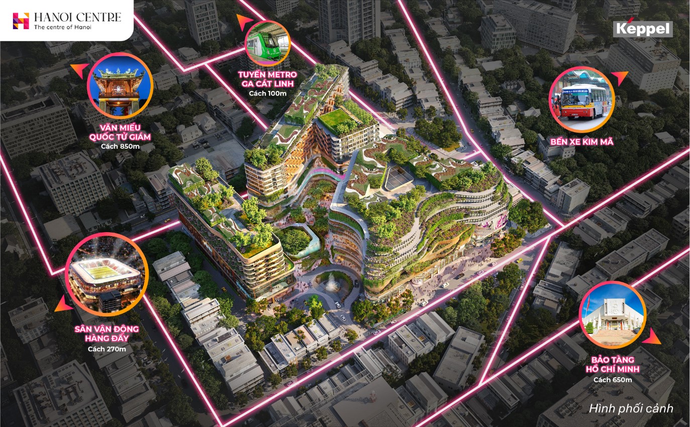 Trung tâm Pg88ok ưu đãi hấp dẫn Hanoi Centre nằm tại vị trí trung tâm – tuyến giao 3 phường trọng điểm Kim Mã, Ba Đình, Ô Chợ Dừa. Ảnh: Keppel cung cấp.<!--EndFragment-->