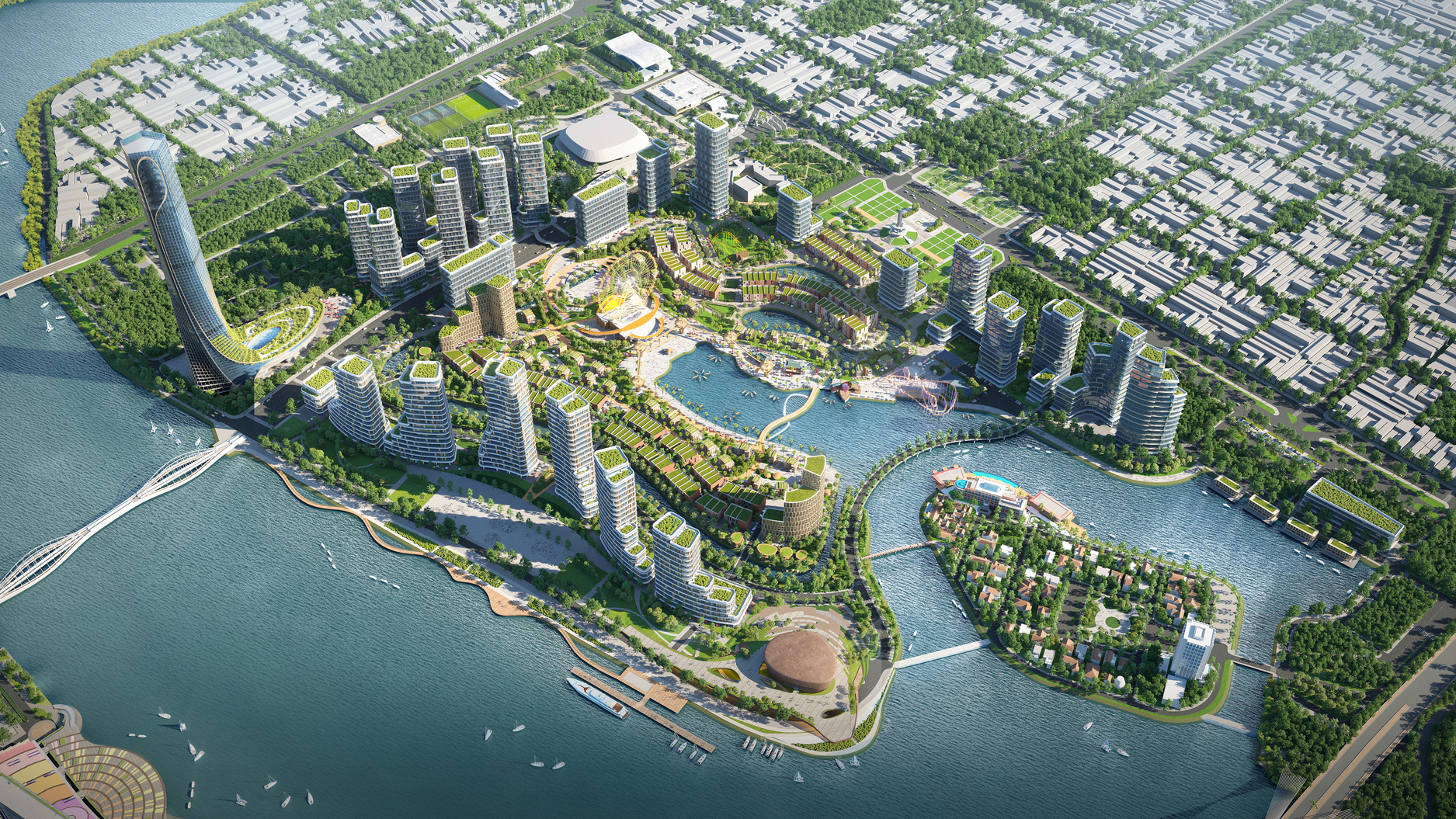 Phối cảnh minh họa “siêu” quần thể Da Nang Downtown. Ảnh Sun Group.
