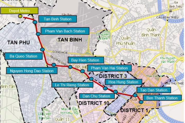 Sơ đồ tuyến và các ga của Pg88vn.top độc quyền mỗi ngày metro số 2 Bến Thành - Tham Lương. Ảnh: MAUR